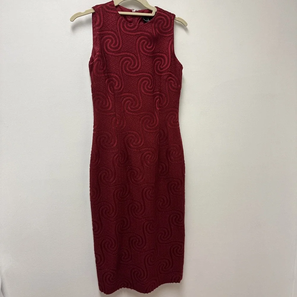 Nicole Miller Vintage 90s Shift Dress Size‎ 4 Womens In Red - Picture 2 of 5